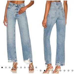 Lovers + Friends Women's Ryan LFJ252-522 Size 25 High Rise Straight Jeans NWT